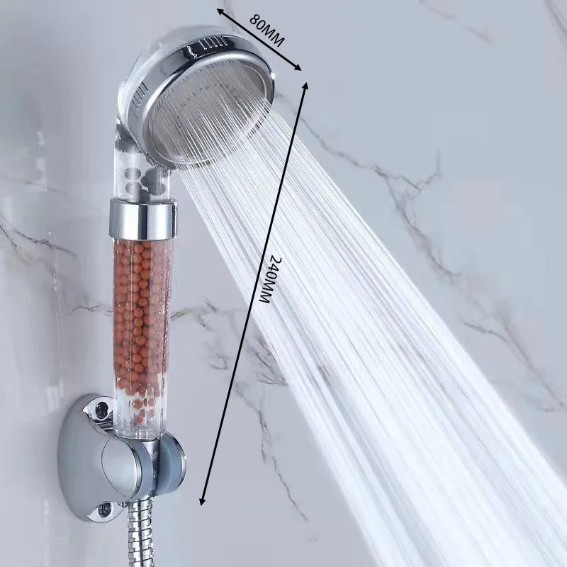 Filtered Shower Head for Hard Water - High Pressure Handheld Showerhead with Mineral Filter, 3 Spray Modes, Water Saving Rainfall Shower Head