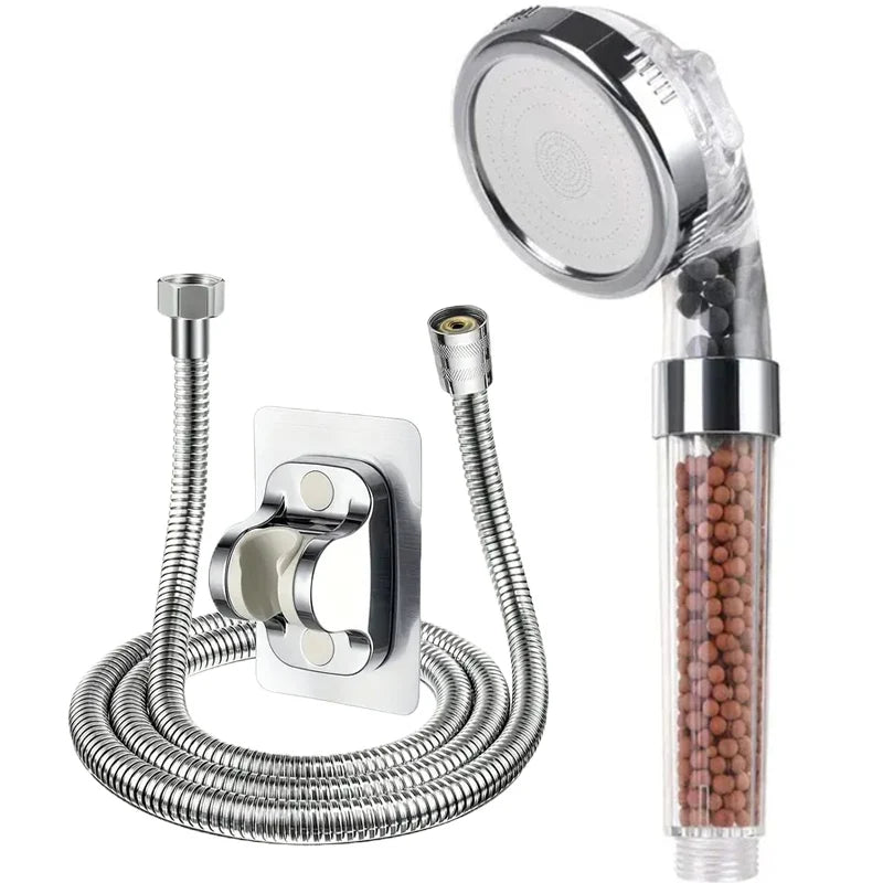 Filtered Shower Head for Hard Water - High Pressure Handheld Showerhead with Mineral Filter, 3 Spray Modes, Water Saving Rainfall Shower Head