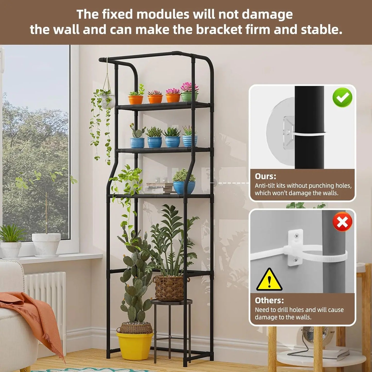 Over The Toilet Storage Shelf - 3 Tier Freestanding Bathroom Organizer with Towel Rack, Space Saver Above Toilet Shelf Unit