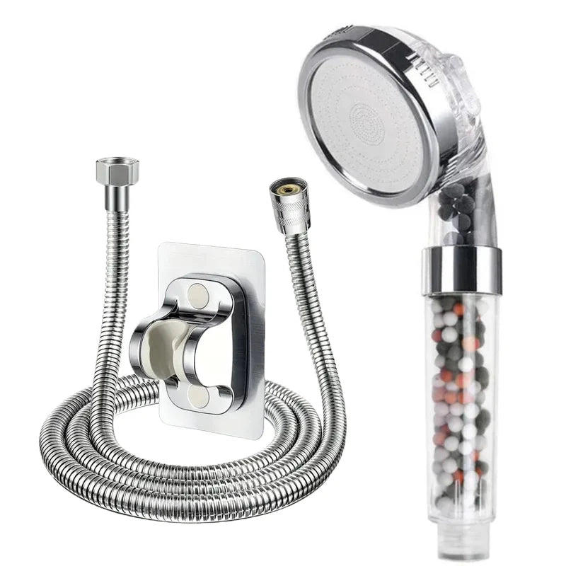 Filtered Shower Head for Hard Water - High Pressure Handheld Showerhead with Mineral Filter, 3 Spray Modes, Water Saving Rainfall Shower Head